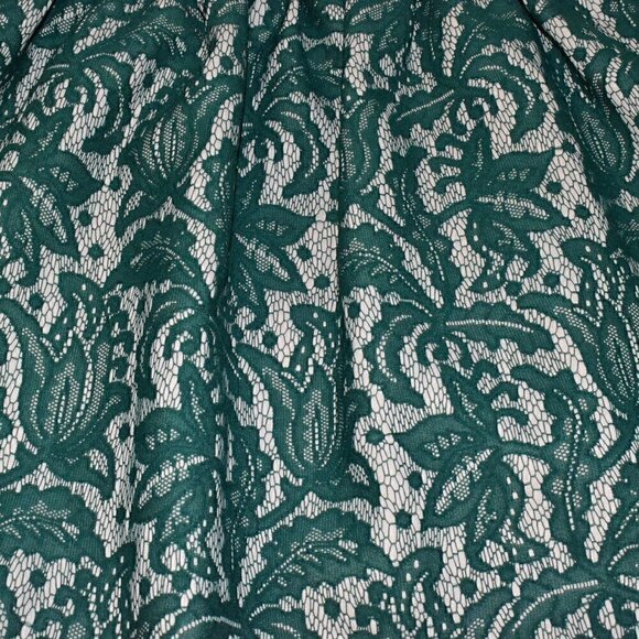 Zara Women Sleeveless Emerald Green Lace Princess Dress Size S - Picture 9 of 16